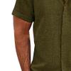 1/2/3 Pack Men's Linen Shirt Textured Shirts Casual Button Down Collar Tops Summer Beach Shirt Vacation Shirts (M,Dark Green 4) view 2