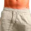 QOAAIE 2 Pack Men's Linen Shorts Casual Drawstring Summer Beach Shorts Loose Fit Athletic Gym Golf Shorts with Pockets (Black/Grey2,Medium) view 2