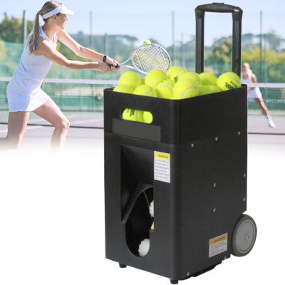 Tennis Ball Machine Portable, Automatic Launcher, Adjustable Angle, Speed, Rotation, 50 Ball Capacity, for Tennis Training, Competitions, Teaching
