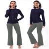 BUBBLELIME 29"/31"/33"/35" 4 Styles Women's Tummy Control Bootcut Yoga Pants - Side Pockets_Green XL-33 Inseam view 2