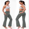 BUBBLELIME 29"/31"/33"/35" 4 Styles Women's Tummy Control Bootcut Yoga Pants - Side Pockets_Green XL-33 Inseam view 3
