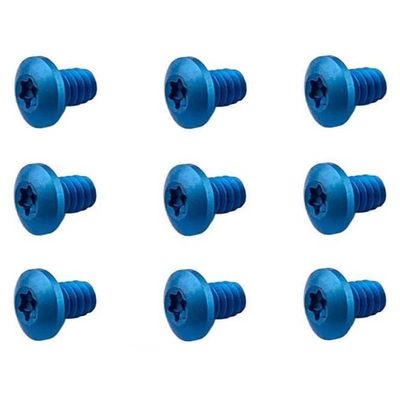 Echeson 9 Piece UN 5-40 Thread Titanium Torx Screw, Semi-circular Head Handle Patch Screw DIY Replacement Accessory(Blue)