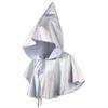 XGOPTS Halloween Metallic Shiny Cowl Hood Medieval Renaissance Hooded Cape Cosplay Cowl Short Cape with Hood for Women Men view 2