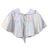 XGOPTS Halloween Metallic Shiny Cowl Hood Medieval Renaissance Hooded Cape Cosplay Cowl Short Cape with Hood for Women Men view 3