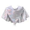 XGOPTS Halloween Metallic Shiny Cowl Hood Medieval Renaissance Hooded Cape Cosplay Cowl Short Cape with Hood for Women Men view 4