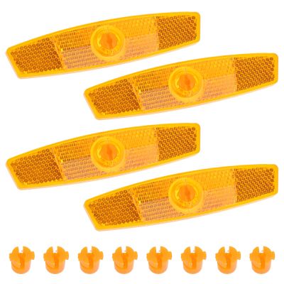 4 PCS Bicycle Wheel Spoke Reflectors Accessories, Bike Front and Rear Reflectors Mountain Bike Safety Warning Reflectors for Night Cycling, Handlebar, Seatpost Bike Front and Rear Reflectors