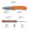 FUJUNI Folding Knife,2.85 Inch Pocket Knife with VG10 Steel Blade and G10 Handle,Sharp Folding Pocket Knife for Men and Women,Camping Knife with Clip for Hunting Survival, Orange view 4