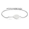 Tennis Racket Bracelet for Women Men - Dainty Adjustable Charm Layering Sport Bangle - Tennis Lover Jewelry Gifts for Players (Silver) view 1