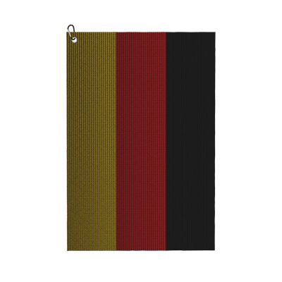 SIYTUAU Flag of Germany Knitting Effect Golf Towel 16 x 24 Inch Golf Towels for Golf Bags with Carabiner Clip Polyester Golf Towel Golf Accessories for Men Women