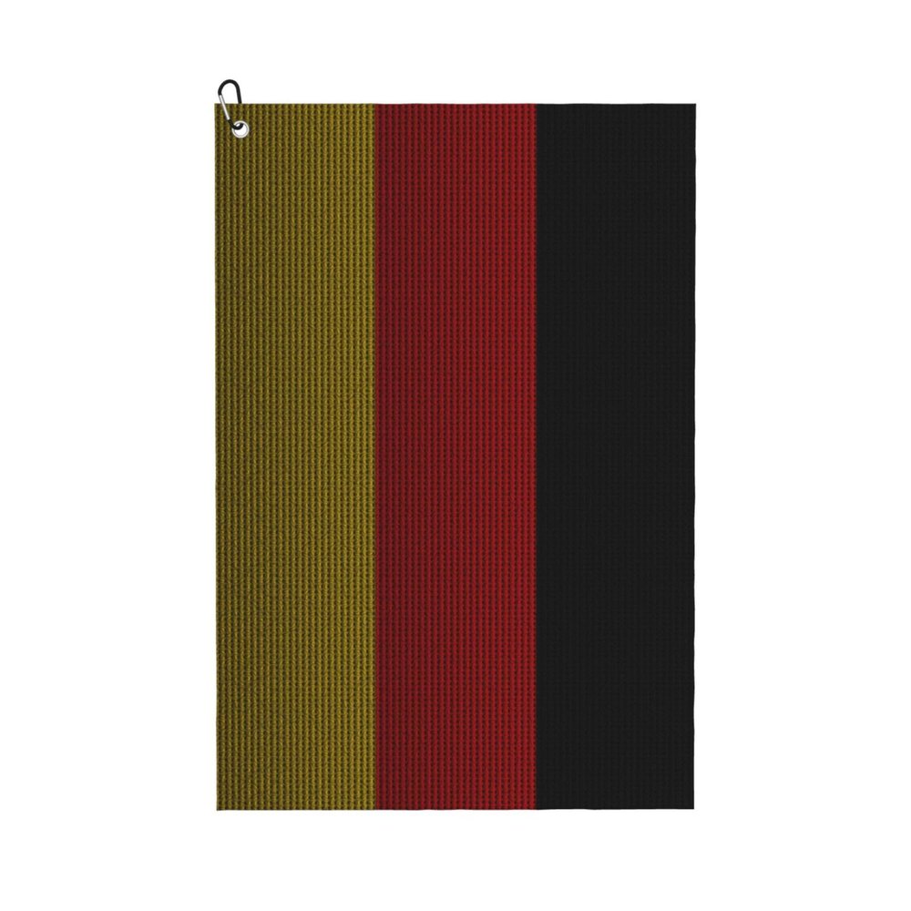 SIYTUAU Flag of Germany Knitting Effect Golf Towel 16 x 24 Inch Golf Towels for Golf Bags with Carabiner Clip Polyester Golf Towel Golf Accessories for Men Women