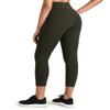 HeyNuts Workout Pro High Waisted Yoga Capris Leggings for Women, Tummy Control Compression Running 3/4 Cropped Pant 21'' Dark Olive XL(14) view 1