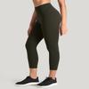 HeyNuts Workout Pro High Waisted Yoga Capris Leggings for Women, Tummy Control Compression Running 3/4 Cropped Pant 21'' Dark Olive XL(14) view 4