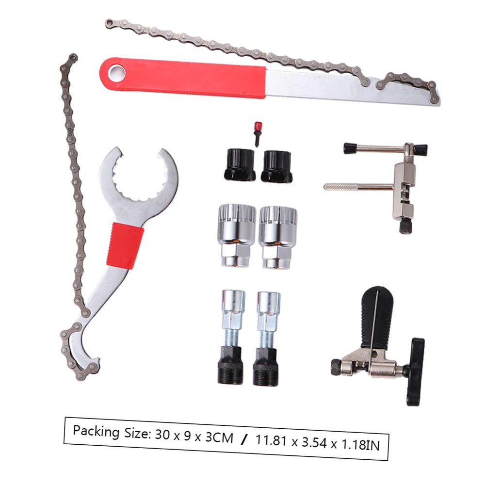 Anneome Bicycle Repair Tool Kit with Freewheel Remover Bottom Bracket Tool Chain Breaker and Crank Extractor for Mountain and Road Bikes Silver Black