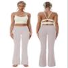 BUBBLELIME 29"/31"/33"/35"/37" High Waist Yoga Pants Tummy Control for Womens Bootcut Workout Flared Basic/Out Pockets -Ivory XS-33 Inseam view 2