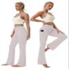 BUBBLELIME 29"/31"/33"/35"/37" High Waist Yoga Pants Tummy Control for Womens Bootcut Workout Flared Basic/Out Pockets -Ivory XS-33 Inseam view 3