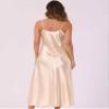 Allegra K Satin Sleeveless Long Dresses for Women's V Neck Spaghetti Strap Evening Party Silky Maxi Dress Small Champagne view 2
