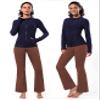 BUBBLELIME 29"/31"/33"/35" 4 Styles Women's Tummy Control Bootcut Yoga Pants - Side Pockets_Dark_Coffee XS-31 Inseam view 2