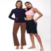BUBBLELIME 29"/31"/33"/35" 4 Styles Women's Tummy Control Bootcut Yoga Pants - Side Pockets_Dark_Coffee XS-31 Inseam view 4
