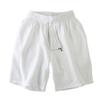 QOAAIE Athletic Running Shorts for Men Elastic Waist Straight Leg Shorts with Pockets Casual Summer Beach Shorts (White,Medium) view 1