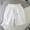 QOAAIE Athletic Running Shorts for Men Elastic Waist Straight Leg Shorts with Pockets Casual Summer Beach Shorts (White,Medium) view 3