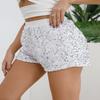 TYNORA Women's Sequin Shorts Shiny Sexy Dance Shorts High Waist Elastic Straight Leg Short Party Club Outfits White XL view 3