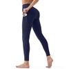 High Waisted Leggings for Women with Pockets - Tummy Control Yoga Pants for Workout Running Athletic No See Through Navy Blue view 2