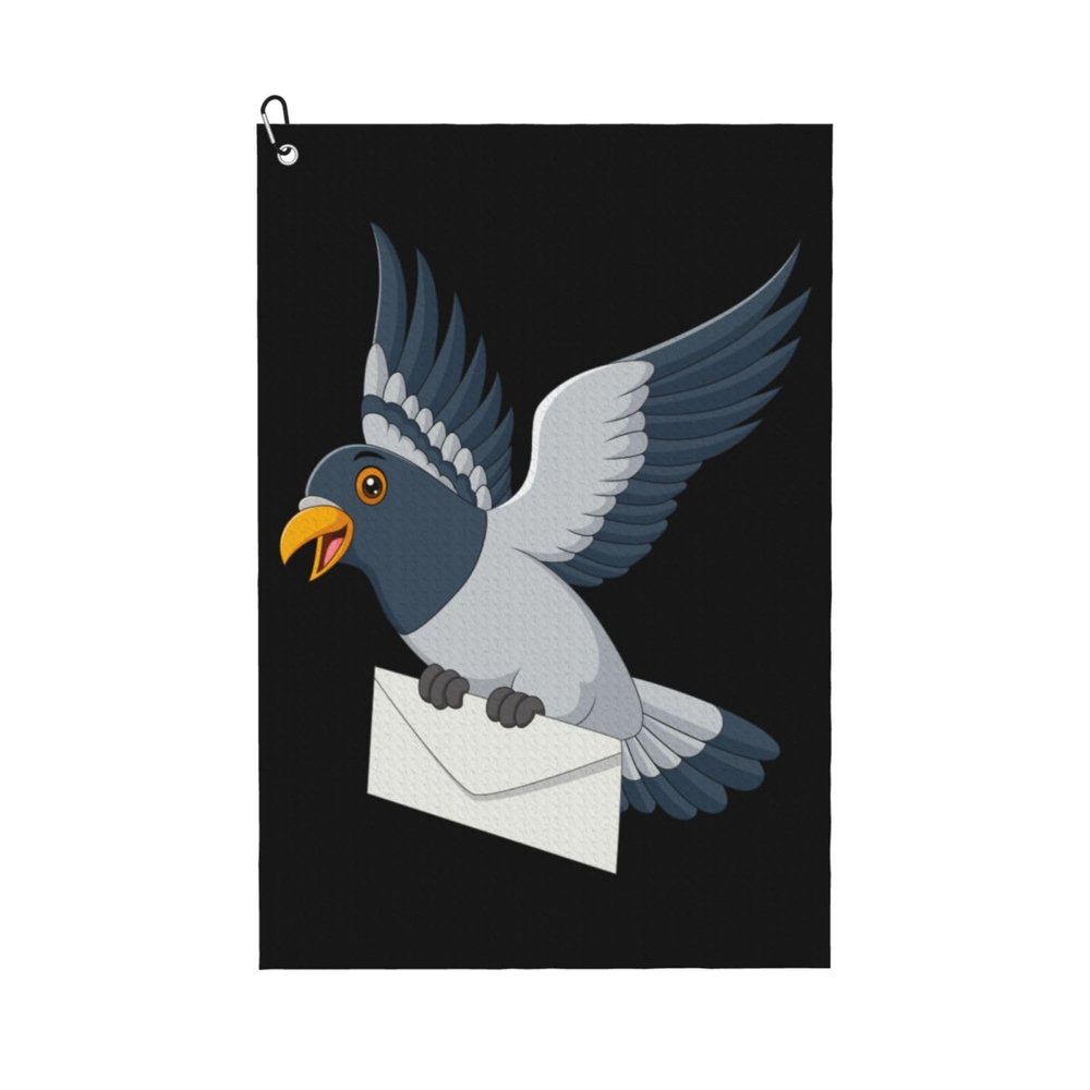 SIYTUAU Cute Pigeon Golf Towel 16 x 24 Inch Golf Towels for Golf Bags with Carabiner Clip Polyester Golf Towel Golf Accessories for Men Women