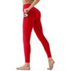 High Waisted Leggings for Women with Pockets - Tummy Control Yoga Pants for Workout Running Athletic No See Through Dark Red view 2