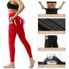 High Waisted Leggings for Women with Pockets - Tummy Control Yoga Pants for Workout Running Athletic No See Through Dark Red view 4