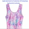 Domusgo Gymnastics Leotards for Girls Size 5-6 Years Old One Piece Sparkly Pink Rainbow Love Sleeveless Bodysuits view 3