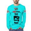 Custom Long Sleeves Shirts Bulk for Men Personalized Long Sleeves Shirts with Logo Name Photo Work Shirts for Business Cyan 5X-Large view 2