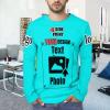 Custom Long Sleeves Shirts Bulk for Men Personalized Long Sleeves Shirts with Logo Name Photo Work Shirts for Business Cyan 5X-Large view 4