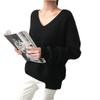 Acrylicers V-Neck Solid Pullovers Knitted Tops Long Sleeve Fleece Jumpers Soft Warm Sweater 2-One Size view 1