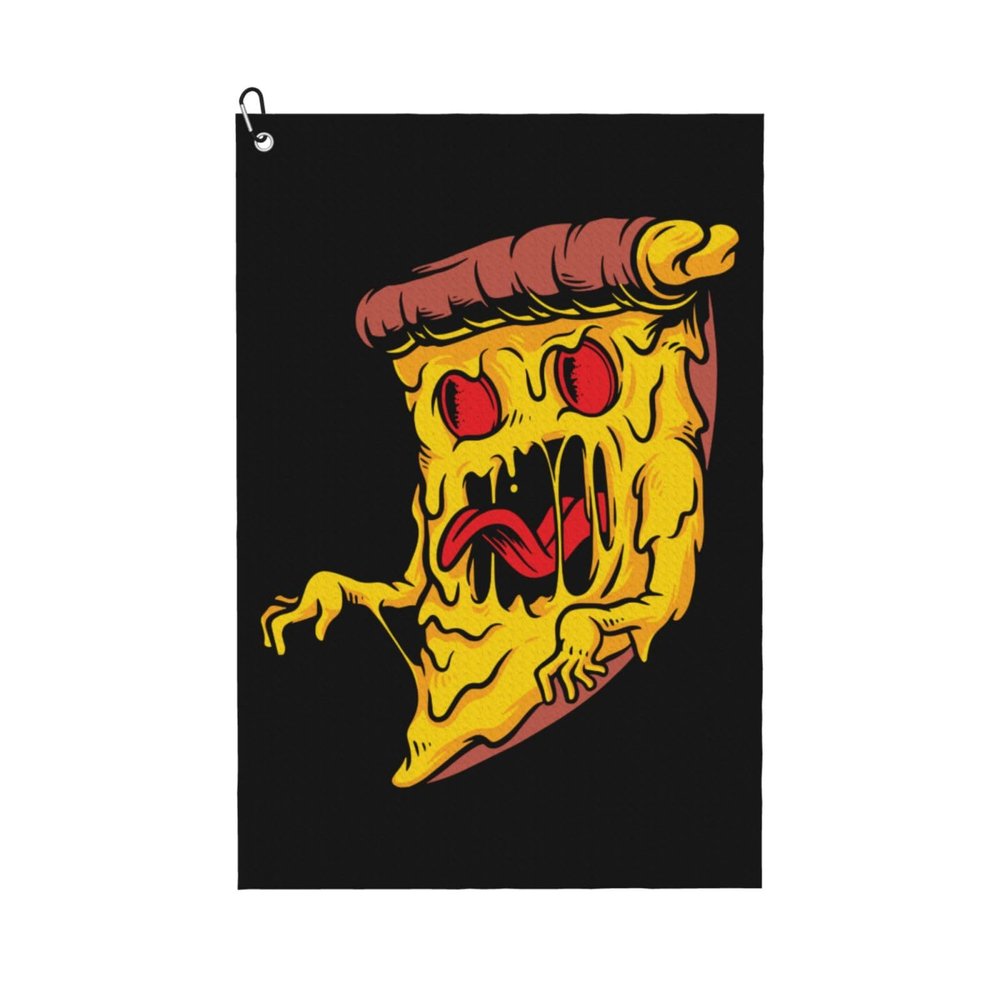 SIYTUAU Terrible Pizza Golf Towel 16 x 24 Inch Golf Towels for Golf Bags with Carabiner Clip Polyester Golf Towel Golf Accessories for Men Women