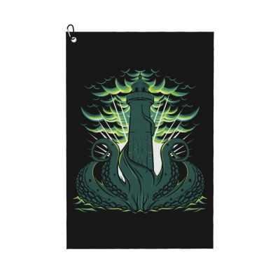 SIYTUAU Octopus Covering The Lighthouse Golf Towel 16 x 24 Inch Golf Towels for Golf Bags with Carabiner Clip Polyester Golf Towel Golf Accessories for Men Women