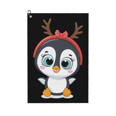 SIYTUAU Naughty Penguin Golf Towel 16 x 24 Inch Golf Towels for Golf Bags with Carabiner Clip Polyester Golf Towel Golf Accessories for Men Women