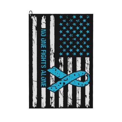 SIYTUAU No One Fights Alone USA Flag Golf Towel 16 x 24 Inch Golf Towels for Golf Bags with Carabiner Clip Polyester Golf Towel Golf Accessories for Men Women