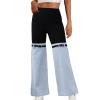 Womens Y2K High Waisted Bell Bottom Jeans Denim Patchwork Flare Jean Pants with Wide Leg Stretch Slim Fit Denim Pant(Large,Blue) view 1