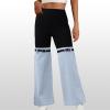 Womens Y2K High Waisted Bell Bottom Jeans Denim Patchwork Flare Jean Pants with Wide Leg Stretch Slim Fit Denim Pant(Large,Blue) view 2
