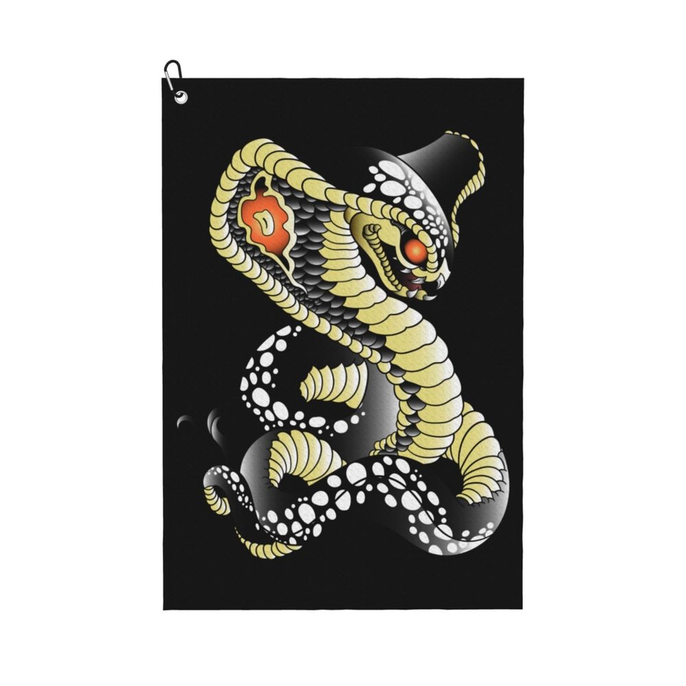 SIYTUAU Cobras Golf Towel 16 x 24 Inch Golf Towels for Golf Bags with Carabiner Clip Polyester Golf Towel Golf Accessories for Men Women