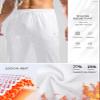 Pudolla Men's Fleece Lined Sweatpants with Zipper Pockets Winter Warm Water Resistant Athletic Pants for Workout Running(White Medium) view 3