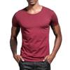 Mens Slim Fit Muscle T Shirts Short Sleeve V Neck Basic Tee Shirt Soft Plain Casual Basic Tee Shirt Undershirt (Red,Small) view 1