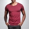 Mens Slim Fit Muscle T Shirts Short Sleeve V Neck Basic Tee Shirt Soft Plain Casual Basic Tee Shirt Undershirt (Red,Small) view 2