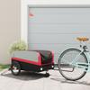 GOLINPEILO Bike Trailer Bicycle Cargo Trailer, Bike Wagon Trailer, Bike Cart with Safety Flag, Black and Red 99.2 lb Iron, 49.6"x24.8"x20.1" view 1