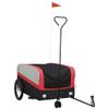 GOLINPEILO Bike Trailer Bicycle Cargo Trailer, Bike Wagon Trailer, Bike Cart with Safety Flag, Black and Red 99.2 lb Iron, 49.6"x24.8"x20.1" view 2