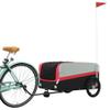 GOLINPEILO Bike Trailer Bicycle Cargo Trailer, Bike Wagon Trailer, Bike Cart with Safety Flag, Black and Red 99.2 lb Iron, 49.6"x24.8"x20.1" view 3