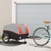 GOLINPEILO Bike Wagon Trailer, Bike Cart with Safety Flag, Bike Trailer Bicycle Cargo Trailer, Black and Orange 99.2 lb Iron, 26.8"x52.4"x26.8" view 1
