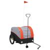 GOLINPEILO Bike Wagon Trailer, Bike Cart with Safety Flag, Bike Trailer Bicycle Cargo Trailer, Black and Orange 99.2 lb Iron, 26.8"x52.4"x26.8" view 2