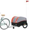 GOLINPEILO Bike Wagon Trailer, Bike Cart with Safety Flag, Bike Trailer Bicycle Cargo Trailer, Black and Orange 99.2 lb Iron, 26.8"x52.4"x26.8" view 3