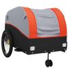 GOLINPEILO Bike Wagon Trailer, Bike Cart with Safety Flag, Bike Trailer Bicycle Cargo Trailer, Black and Orange 99.2 lb Iron, 26.8"x52.4"x26.8" view 4